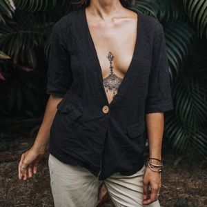 Free People Linen Blazer